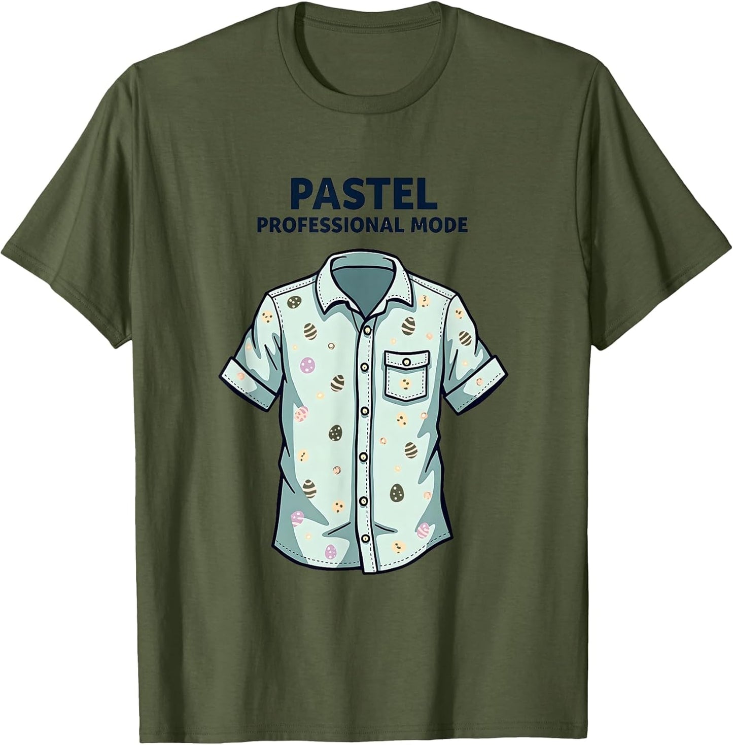 Pastel Professional Mode Easter Button Down Design T-Shirt