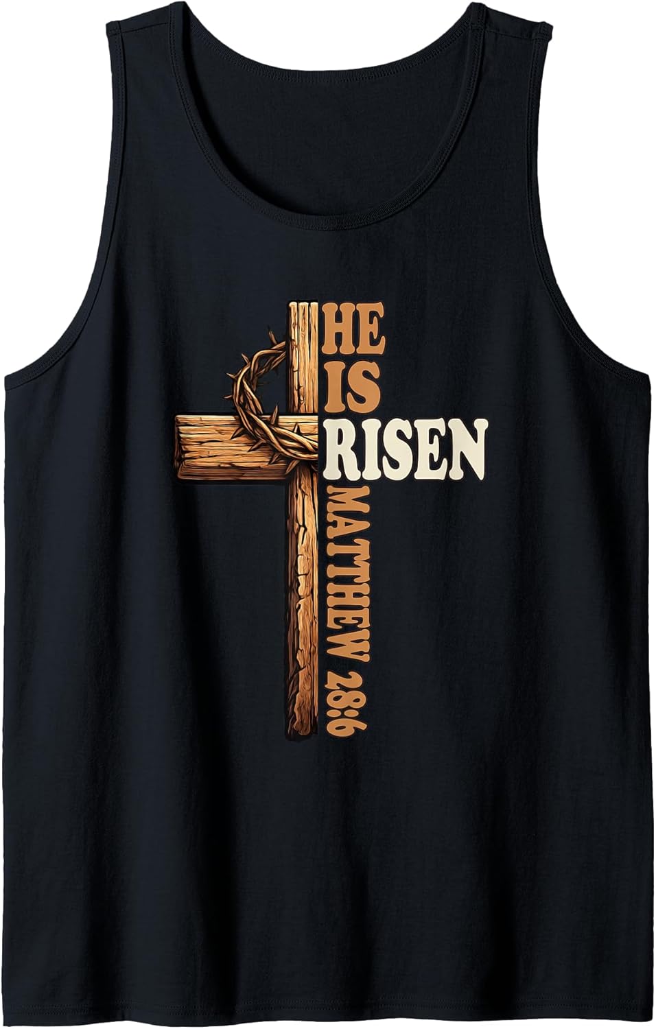 Religious Easter Cross He is Risen Jesus Christian Men Women Tank Top