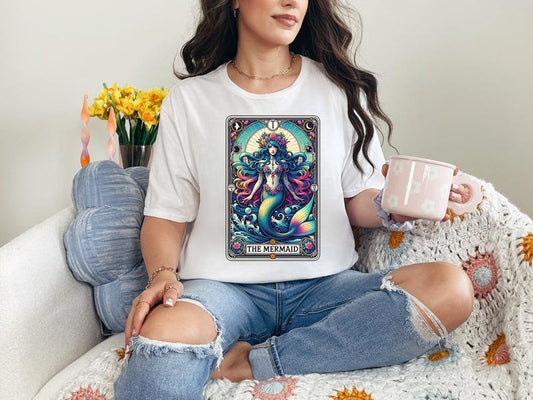 #820 - The Mermaid Tarot -  Print Unisex Crew neck Tee T-shirt