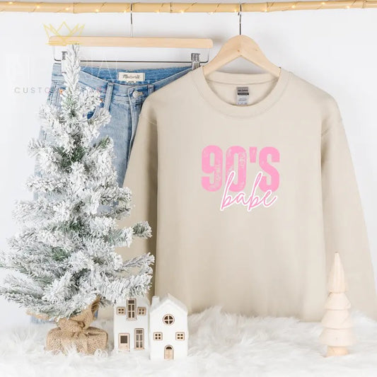90's Babe Sweatshirt, Funny Shirt , Cute Tee, Cute Gift Sweatshirt, Girlfriend Gift, Best Friend Gift, Full Color Print