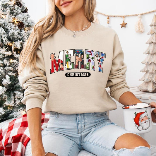 90s Christmas Movies Sweatshirt, MERRY Christmas Movies Shirt, Retro Xmas Movies Sweater, Family Reunion Shirt, 1990s Holiday Sweatshirt
