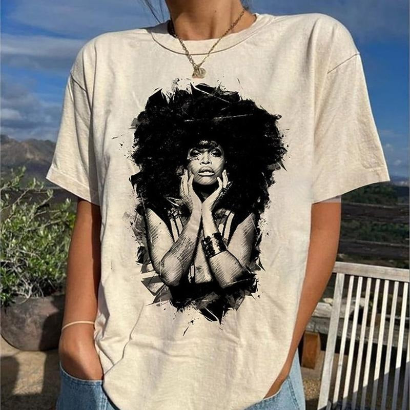 90s Erykah Badu Shirt, Erykah Badu American Singer Shirt, Erykah Badu Rap Shirt, Cotton Fit Tshirt Decoration