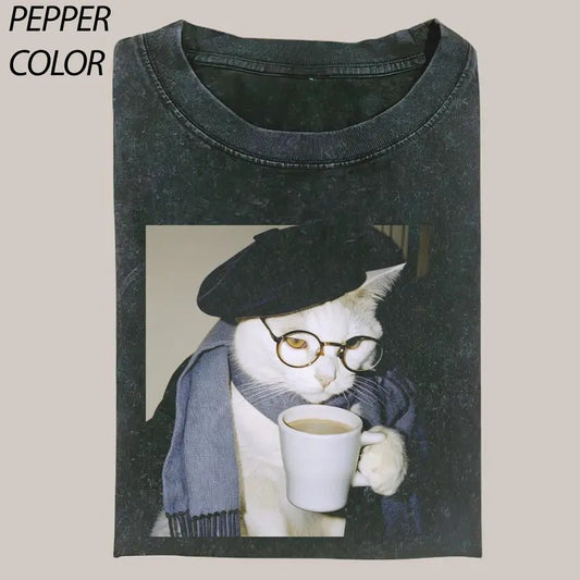 A Velocidade dos Supercarros em Dubai T-Shirt, Cat Love Vintage Graphic Tee, Funny Cat Shirt, Women's T-shirts Streetwear Top