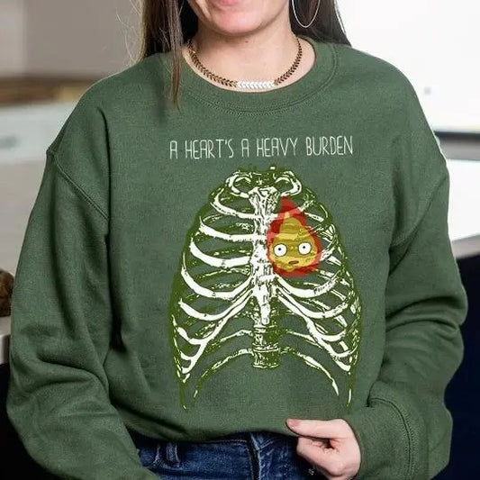 A hearts A Heavy Burden Sweatshirt Ghibli Sophie Shirt Howl and Sophie Shirt Calcifer Fire Shirt Howls Moving Castle Shirt Calcifer Sweatshirt Ghibli Calcifer Shirt Ghibli Studios Shirt A hearts A Heavy Burden Shirt Trending Ghibli Anime Shirt Studio Ghib