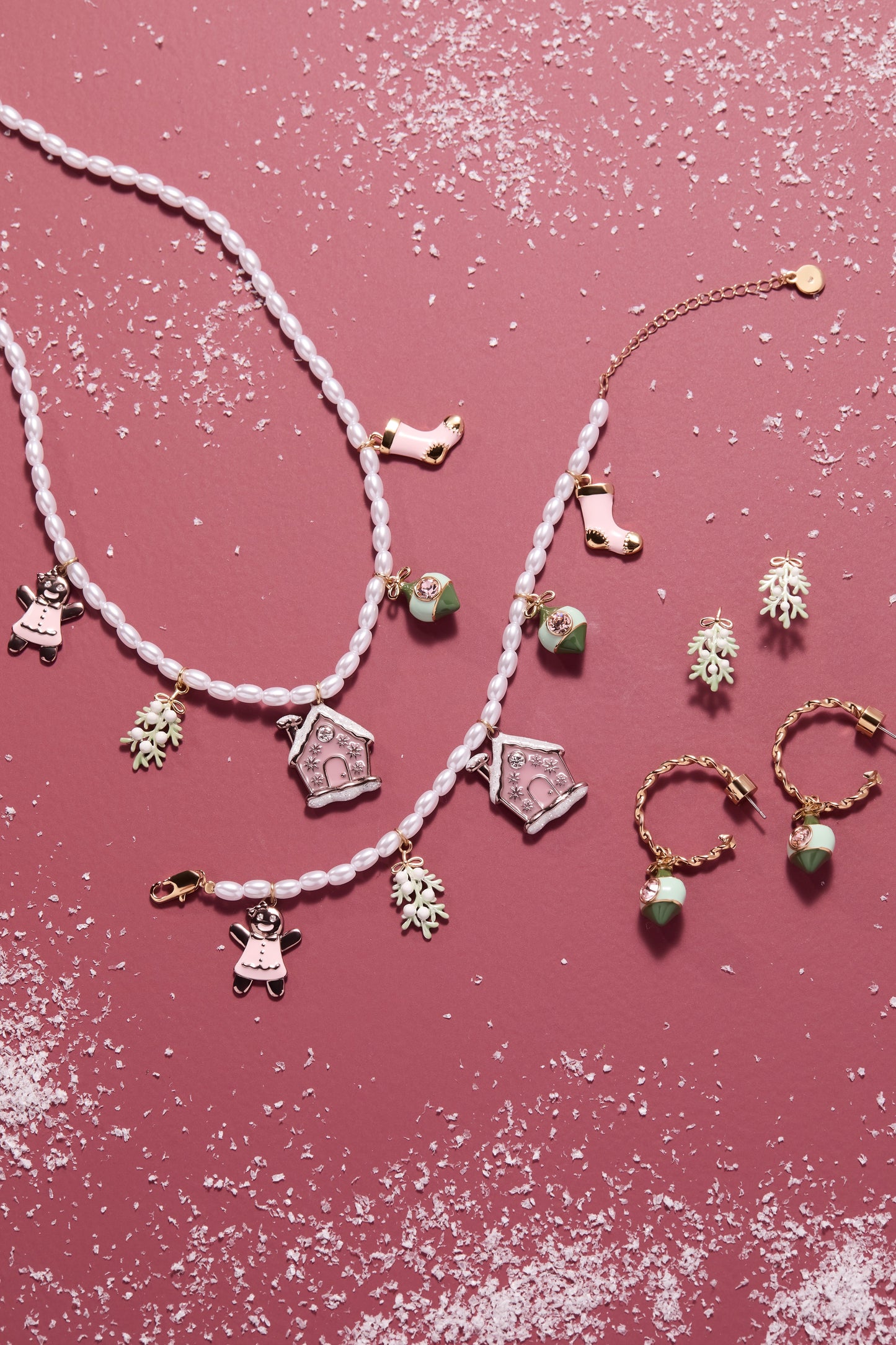 Crystal Bow & Ornament Twisted Hoop Earrings