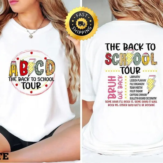 ABCD Back To School Tour shirt, Teacher Tour shirt, First Day Of School shirt, Kindergarten Teacher Gift, Retro Elementary Teacher  T-shirt, sweater and Hoodie