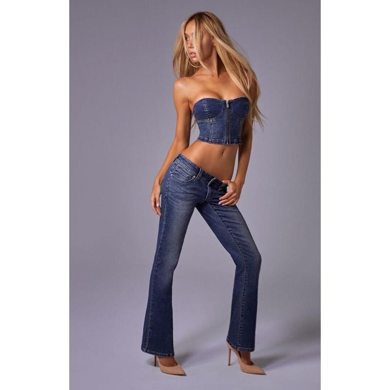 ABRAND Women's Petra Super Low Flare Jeans