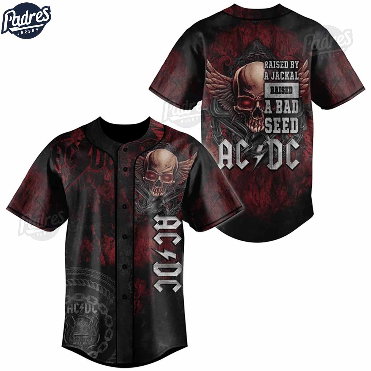 ACDC Skull Custom Baseball Jersey Shirt - Padres Jersey Oasis: Elevate Your Baseball Style Game