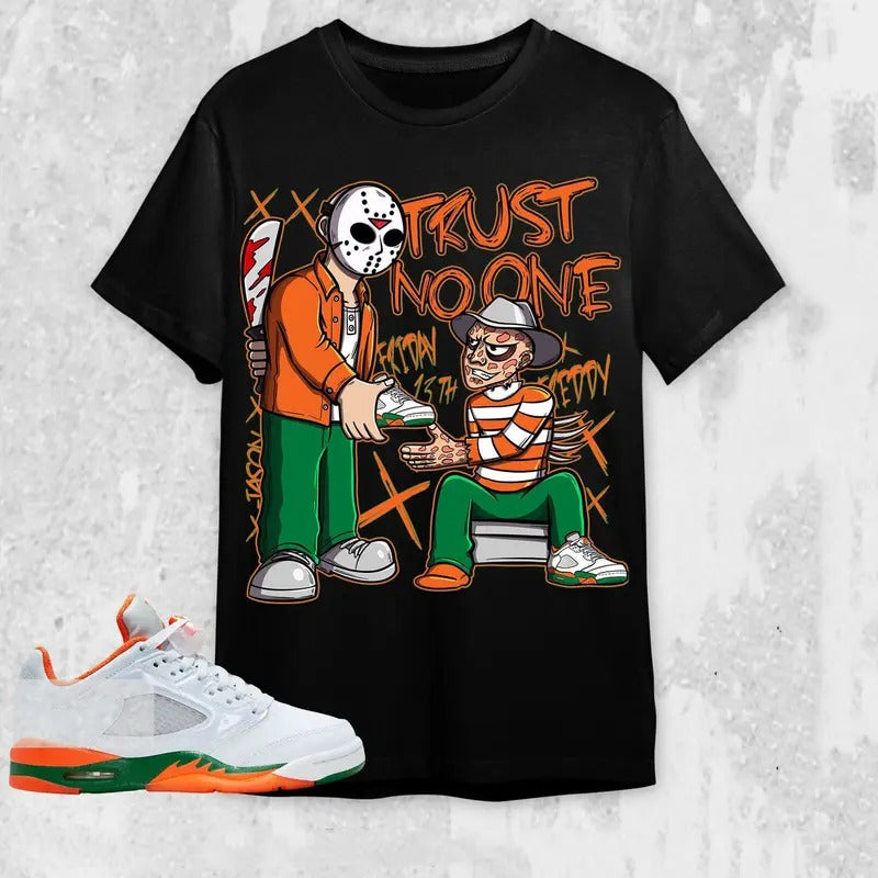 AJ 5 MAM Hurricanes Unisex T-Shirt, Trust No One Friday Tees, Shirt To Match Sneaker color Black