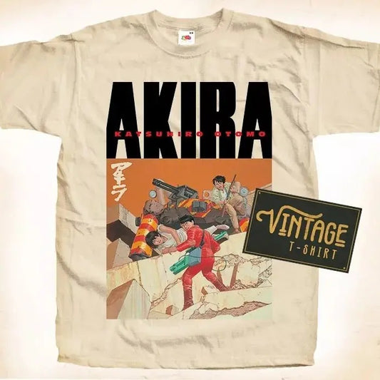 AKIRA 1988 vol 6 T SHIRT Vintage Tee Movie Poster Natural Beige Sizes S to 5XL