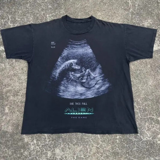 'ALIEN: RESURRECTION' GAME MERCH '00 VINTAGE BLACK T-SHIRT, Movie Horror Shirt, Film Tee, Unisex T-Shirt, Gift For Men Women Menswear Top Streetwear Tshirt