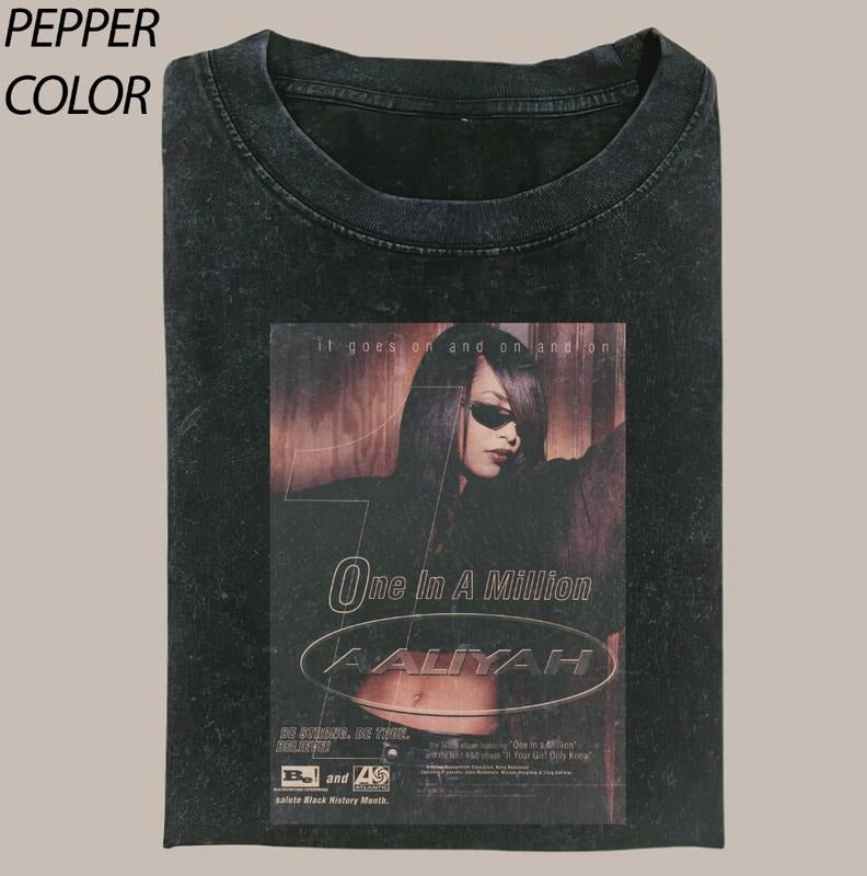 Aaliyah Vintage 90's  Graphic Unisex Shirt, Aaliyah One in a Million Album Crew Neck T-Shirt, Music Tee, Gift for Him Her Womenswear Tops