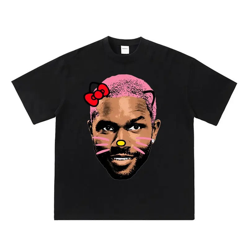 Add Some Flair with Frank Pink Kitty Big Face Graphic Tee