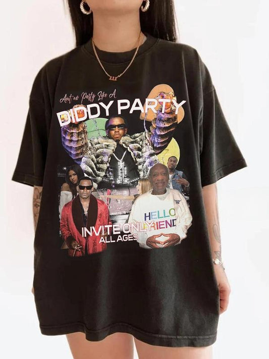 Aint No Party Like A Diddy Party T Shirt Retro Vintage Y2k Aesthetic, Rap Shirt, Rapper Merch, Diddy Shirt, Hiphop Tee, Gift for men and women