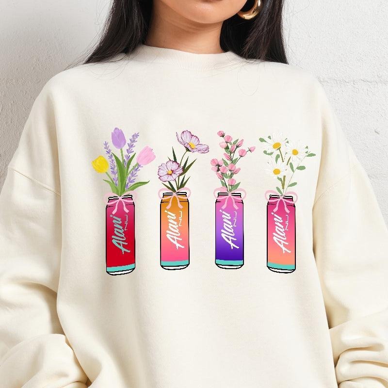 Alani Nu Sweatshirt, Alani Nu Flower Crewneck - Every Style Imaginable - Shades For Everyone - Celebrity Style T-Shirts,...