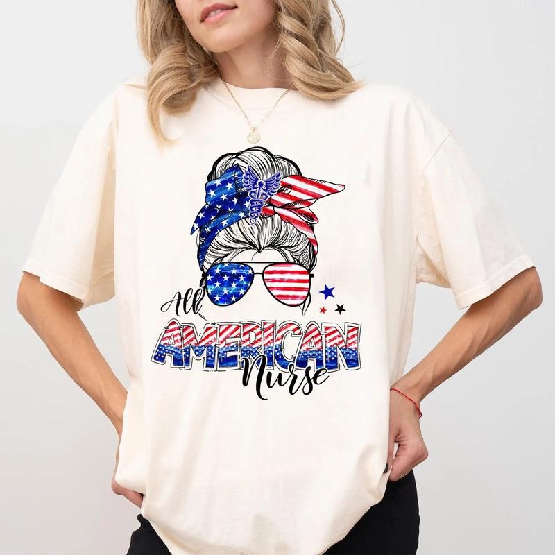 All American Nurse Shirt, Retro Nurse 4th Of July Shirt, Gift For Registered Nurse, RN Graduation Gift, Nurse Shirt, Trending Nurse