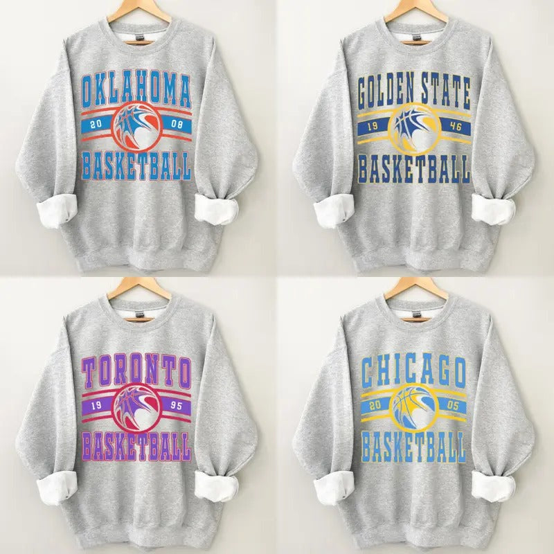 All Teams Basketball Sweater, Vintage Basketball Sweatshirt, Basketball Fan Shirt, Gift For Fan men's  sweatshirts