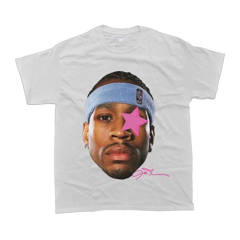Allen Iverson Inspired Vintage Graphic T-shirt Cotton Top Unisex Tshirt