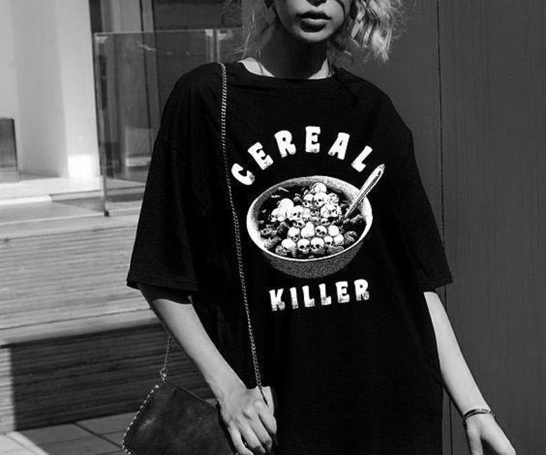 Alternative Nu Goth Clothing - Grunge Cereal Killer Funny Unisex Graphic T-shirt, sweater and Hoodie