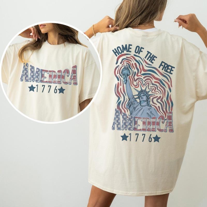 America 1776 Comfort Colors Shirt, Home Of The Free Tee, 4th Of July Shirt, Patriotic Shirt, America Shirt, USA T-Shirt