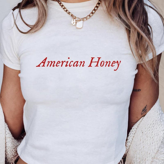 American Honey Baby Tee, Y2K Baby Tee, Fourth of July Shirt, 4 of July Baby Tee, American Dad Shirt, American Women Shirt, American Women Gift