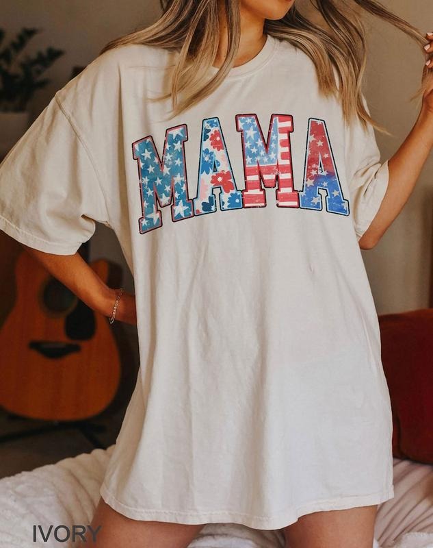 American Mama t-shirt, Mama T-Shirt, Retro Mama America tee, 4th of July T-Shirt, American Mama, Retro USA Shirt, USA Shirt
