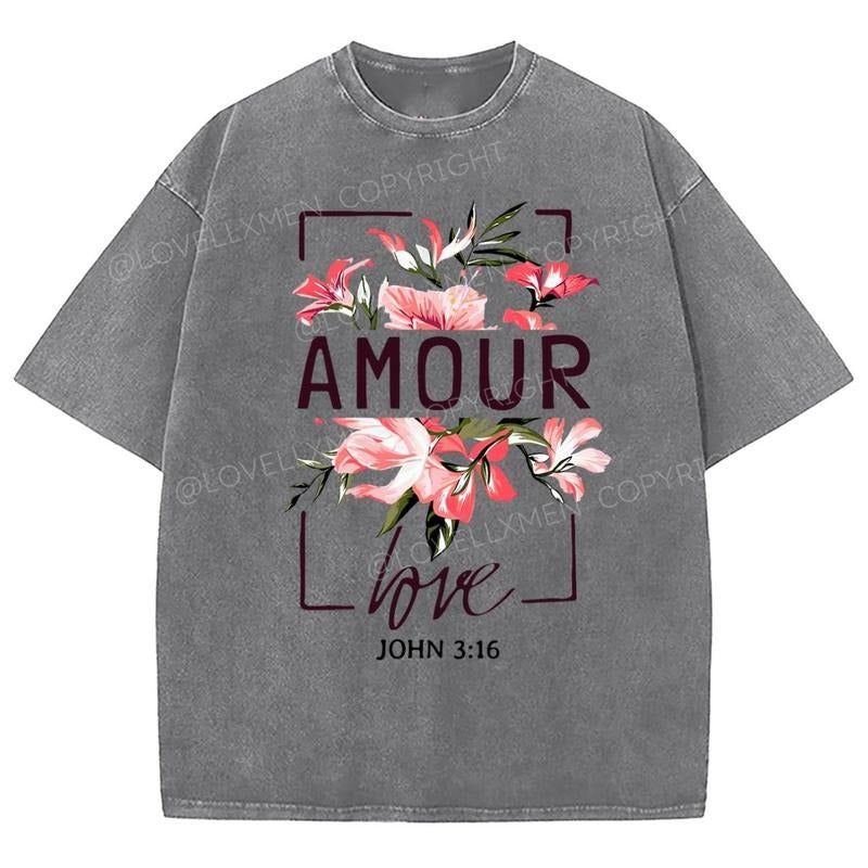 Amour Unixes Washed T-Shirt, Christian Jesus Tshirts, Vintage 90s Graphic Tee Gift Cotton Top Womenswear Bottom Hoodie,...