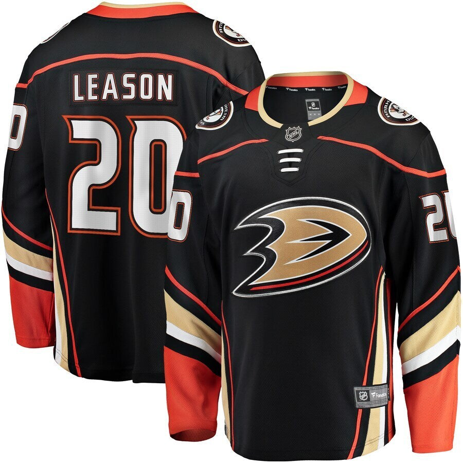 Anaheim Ducks #20 Brett Leason Home Premier Breakaway Player Jersey - Black