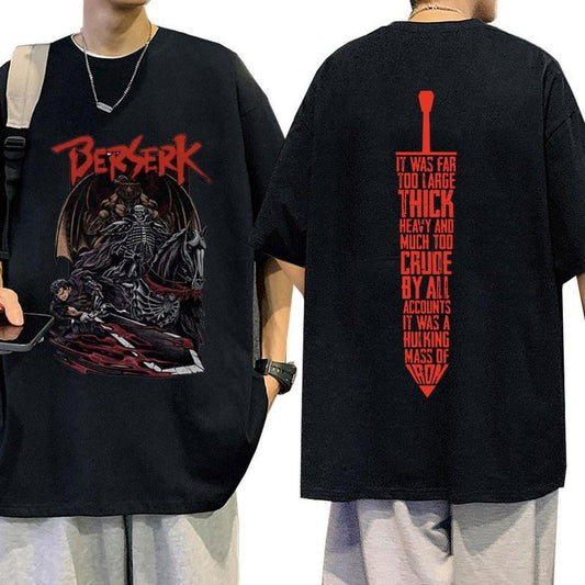 Anime Berserk Vintage T-Shirt Manga Anime Lovers Shirt, Berserker Guts Berserer Armor, Anime All Size T-shirt Hoodie Sweatshirt Menswear Top, Anime Berserk Vintage T-shirt Berserk Vengeance Heavyweight Tee Cotton Shirt Gift For Fans Y2K Womenswear - Soft.