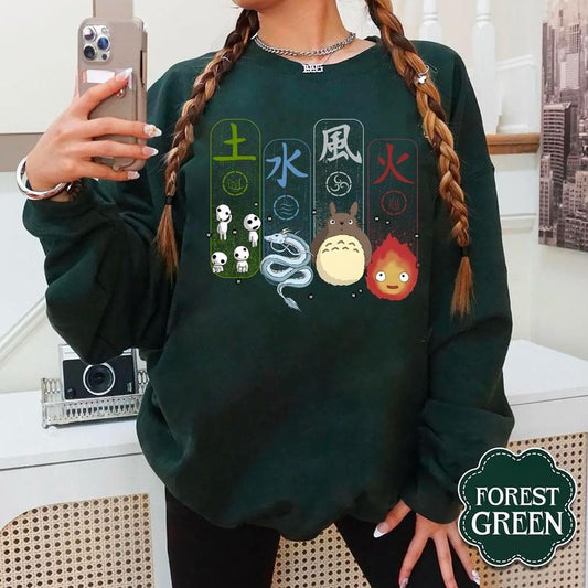 Anime Fan Sweatshirt, Studio Ghibli Shirt, Birthday Gift for Anime Lovers, Totoro Sweatshirt, Howls Moving Castle Crewneck, Cute Anime Tee, Studio Ghibli Fans, Japanese Premium Tee
