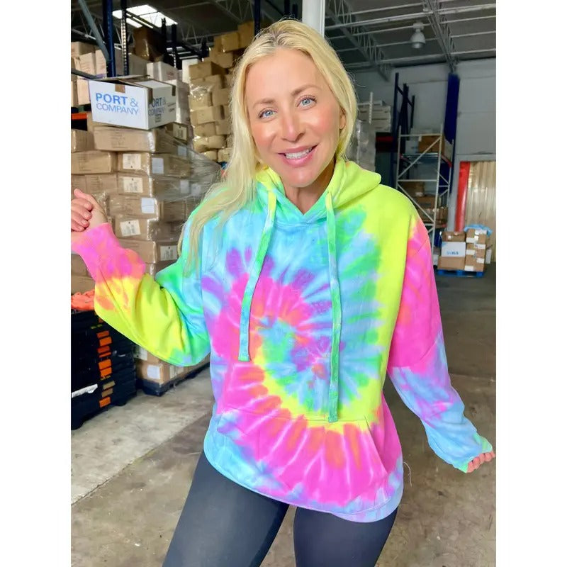 Aqua Swirl Tie-Dye Hoodie
