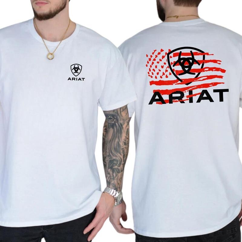 Ariat T-Shirt American Flag Graphic Design for Patriotic Style Hoodie, Sweatshirt | WearSparks.com