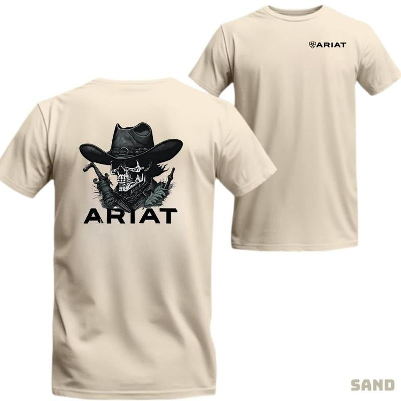 Ariat Tshirt Bold Skull Cowboy Design, Embracing the True Western Spirit, Perfect for Western Lifestyle Fans Cotton...