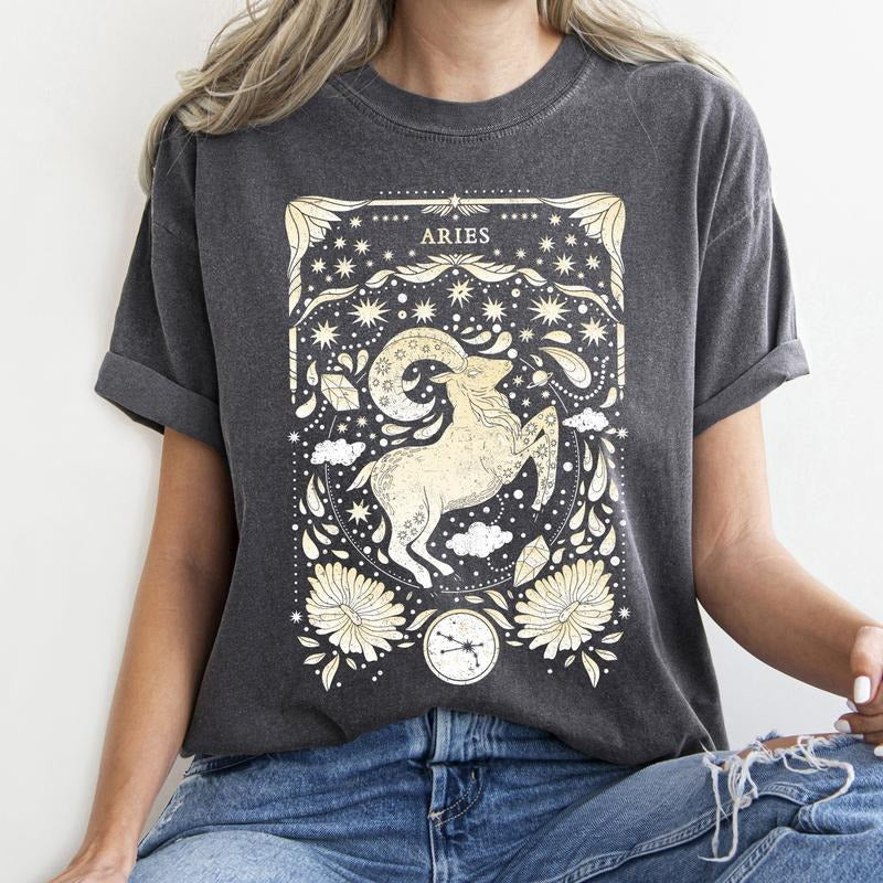 Aries Celestial Zodiac Comfort Colors Tees, Horoscope, Astrology Hoodie, Sweatshirt | WearSparks.com