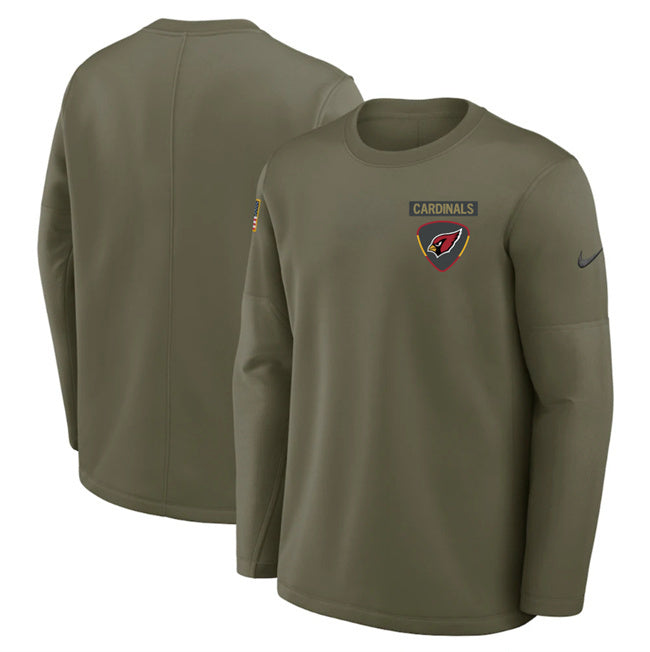 Arizona Cardinals Olive 2025 Salute to Service Sideline Coaches Therma-FIT Long