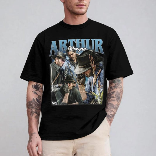 Arthur Morgan Vintage T-Shirt, Arthur Morgan Red D*ad Redemption Shirt, Gift For Movies Lovers Casual Clothing Fabric Menswear Top  Sweatshirts