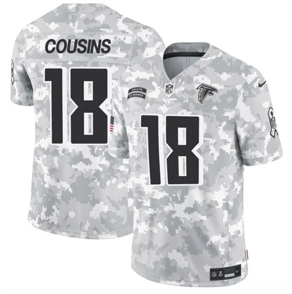 Atlanta Falcons #18 Kirk Cousins 2024 F.U.S.E. Arctic Camo Salute to