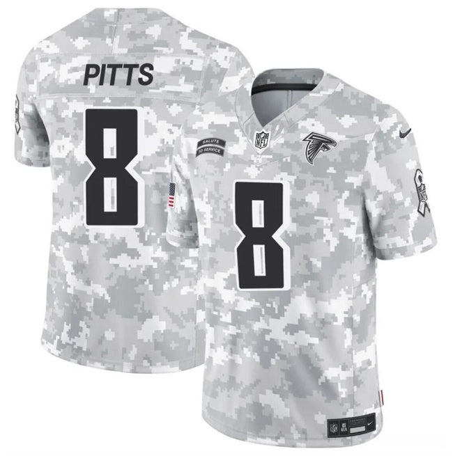 Atlanta Falcons #8 Kyle Pitts 2024 F.U.S.E Arctic Camo Salute To Service Limited