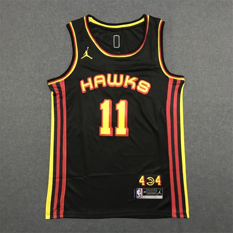 Atlanta Hawks #11 Trae Young 22-23 New Season New Hawks 11 # Trae Young Black Jersey Style 2