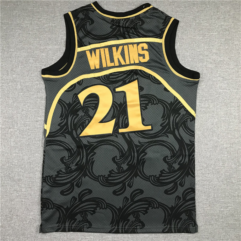 Atlanta Hawks #21 Dominique Wilkins Hawks 21 Retro Black Style 1