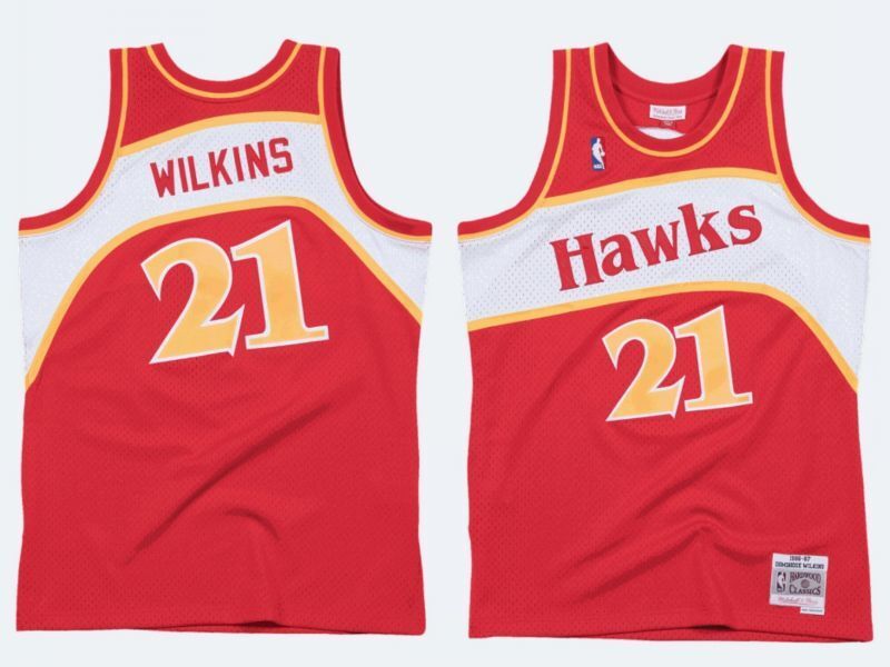 Atlanta Hawks #21 Dominique Wilkins Hawks 21 # “ ” Retro m&n Red Premium Mesh Jersey