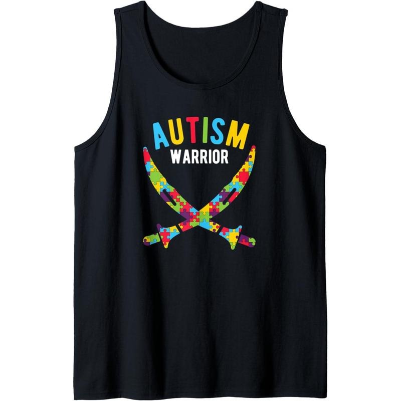 Autism Awareness Men Women Kids Autism Warrior Tank Top MADE IN USA T-Shirts, Hoodie, Sweatshirt | WearSparks.com