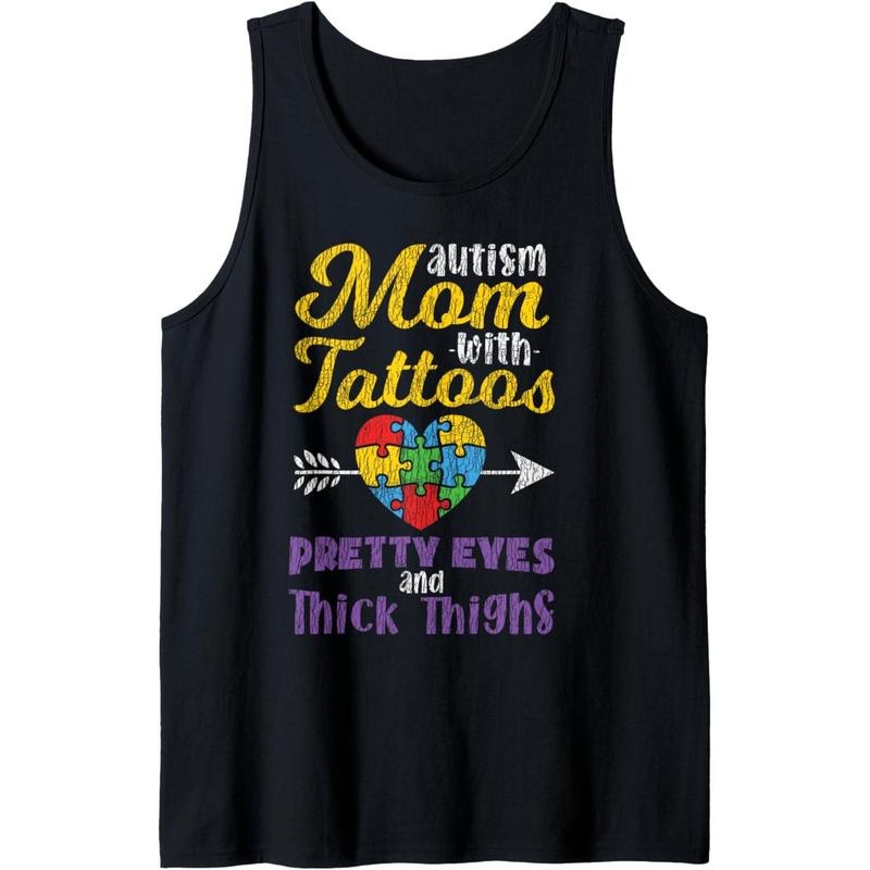 Autism Awareness Mom Mother Autistic Kids Awareness Mom Gift Tank Top MADE IN USA