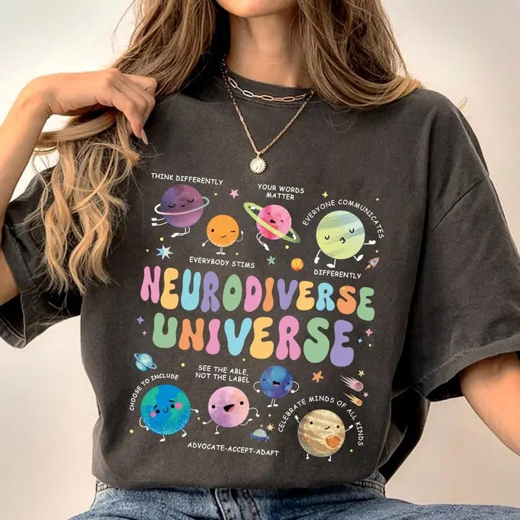 Autism Awareness Shirt, Neurodiverse Universe Shirt, Sped Teacher R-Shirt, Space Neurodiversity TShirt, Special Education Shirt, Autism Tees