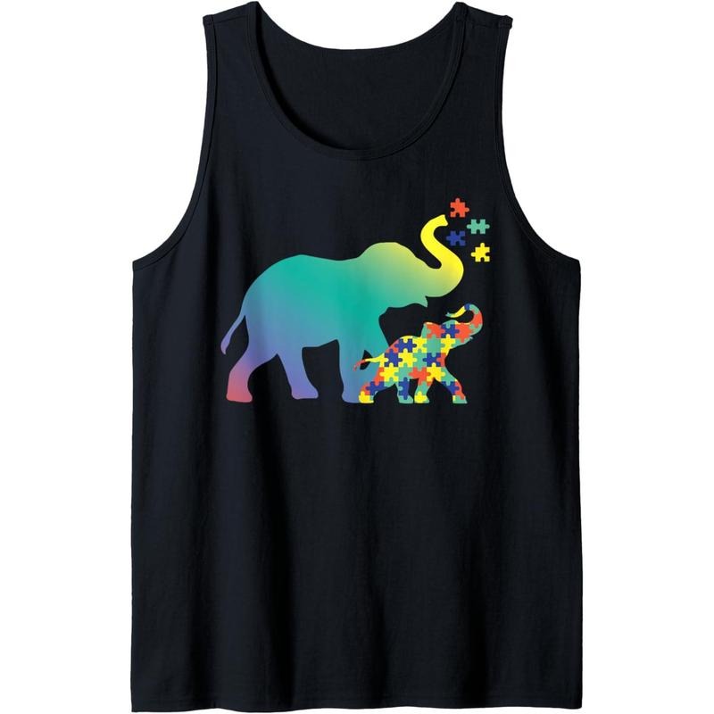 Autism Mom Gift Design Autism Awareness Elephant Tank Top MADE IN USA T-Shirts, Hoodie, Sweatshirt | WearSparks.com