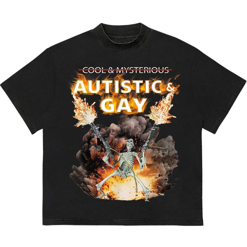 Autistic and Gey T-Shirt Unique T-Shirt Gift for Her Perfect Everyday Tee