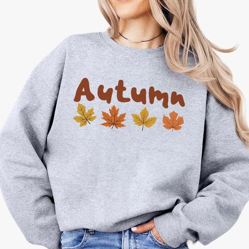 Autumn Sweatshirt, Vintage Fall Sweatshirt, Fall Vibes Shirts, Shirt For Womem, Autumn Leaves Sweatshirt, Fall Season T-shirts, Halloween Thanksgiving Shirt, Flower Fall T-shirt, Women's Tops, Fall Season Sweatshirt