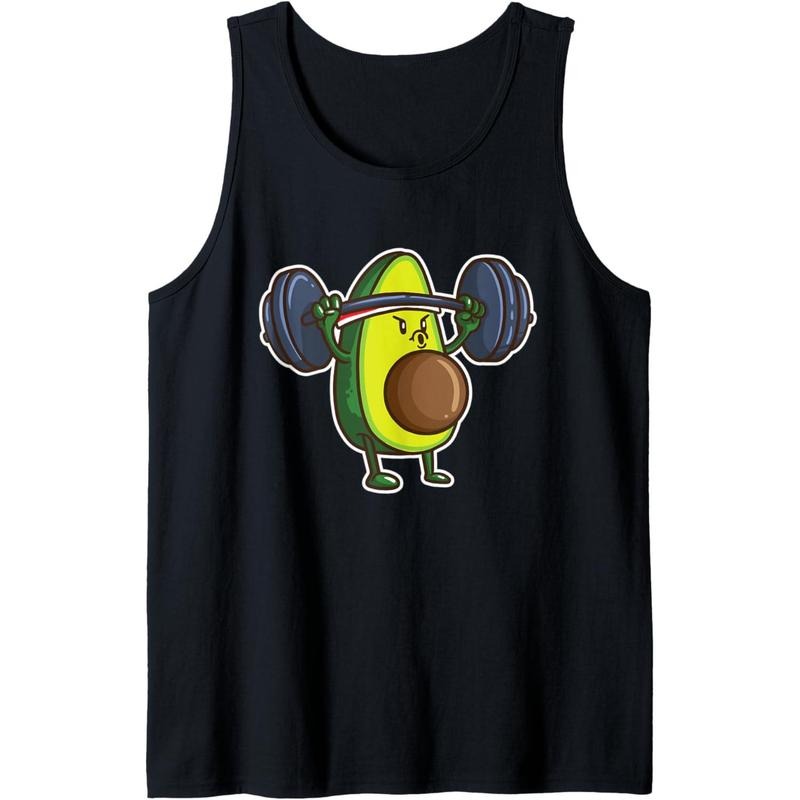 Avocado Powerlifting Weightlifting Gift Gym Food Lover Vegan Tank Top MADE IN USA