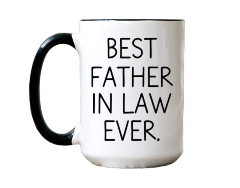B*St Father In Law Ever Coffee Mug, Funny Fathers Day Gift, Father In Law Mug Gift For Fil From Daughter In Law, 11 15oz Ceramic Tea Cup