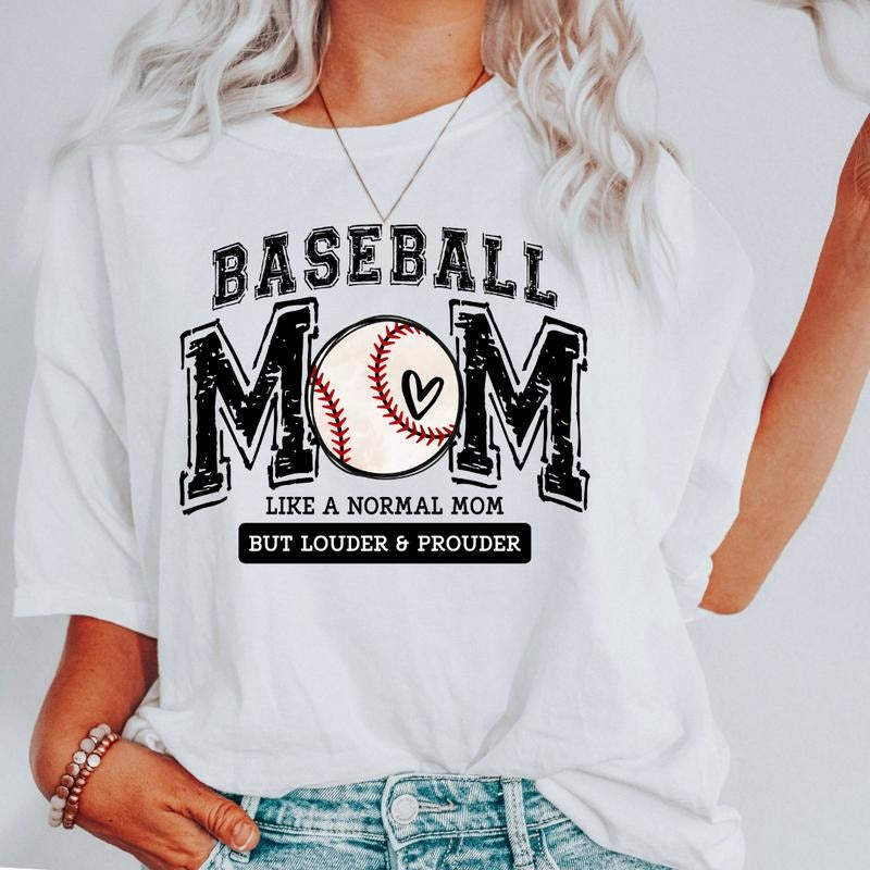 BASEBALL MOM SHIRT, BASEBALL SHIRT, COMFORT COLORS CASUAL COTTON T-SHIRT FOR MOMS Fabric Top Womenswear Garment